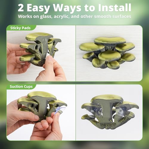 Westant Mushroom Decor for Reptile Tank, Fish Tank, Pet-Safe Bearded Dragon Tank Accessories, Realistic Terrarium Plants for Leopard Geckos, Crested Geckos, Tree Frogs, Snakes (Cocoa, Cluster Cap) - color: Cocoa, size: Cluster Cap