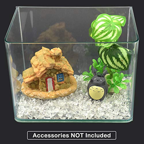 WAYBER 1 Lb/460g Natural White Clear Quartz Crystal Stones Irregular Aquarium Pebble Decorative Rocks Gravels Sands for Turtle Tank//Terrarium/Flowerpot/Vase Decoration (Fill 1 Cup) - color: Clear, size: 1 Pound