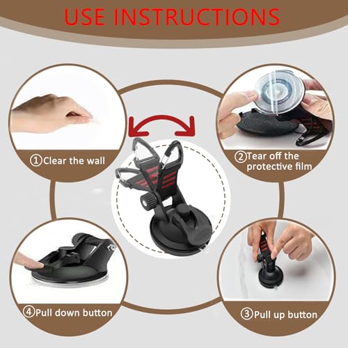 Heavy Duty Suction Cups Anchor with Hooks, Suction Cup Camping Tie Downs with Tarp Clips Deavy Duty ,Outdoor Strong Suction Cup Wall Anchor for RV Boat Camping Tarp Accessory,Car Side Awning (8)