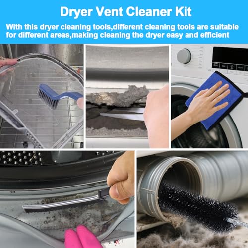 XANGNIER 5 Pack Dryer Vent Cleaner Kit,Flexible Dryer Lint Brush Vent Cleaner,Dryer Lint Trap Cleaning Tool,Laundry Room Essentials Lint Remover Accessories,Household Cleaning Tools - color: Multicolor