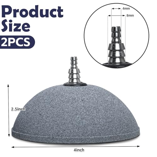 Mineral Airstones Bubble 4 Inch Ball Shape Diffuser Air Stone for Aquarium Fish Tank, Pump and Hydroponics(2 Pack) - size: 4inch，2PCS