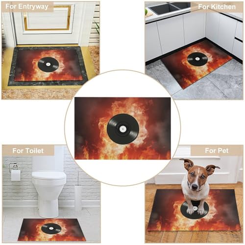 Outdoor Door Mat 15.7" X 23.6" Non-Slip Doormat Fire DVD Front Door Mats Quick Dry Welcome Mats for Outdoor Indoor Entrance Mat Home Decor Floor Mats for Patio - color: Fire Dvd