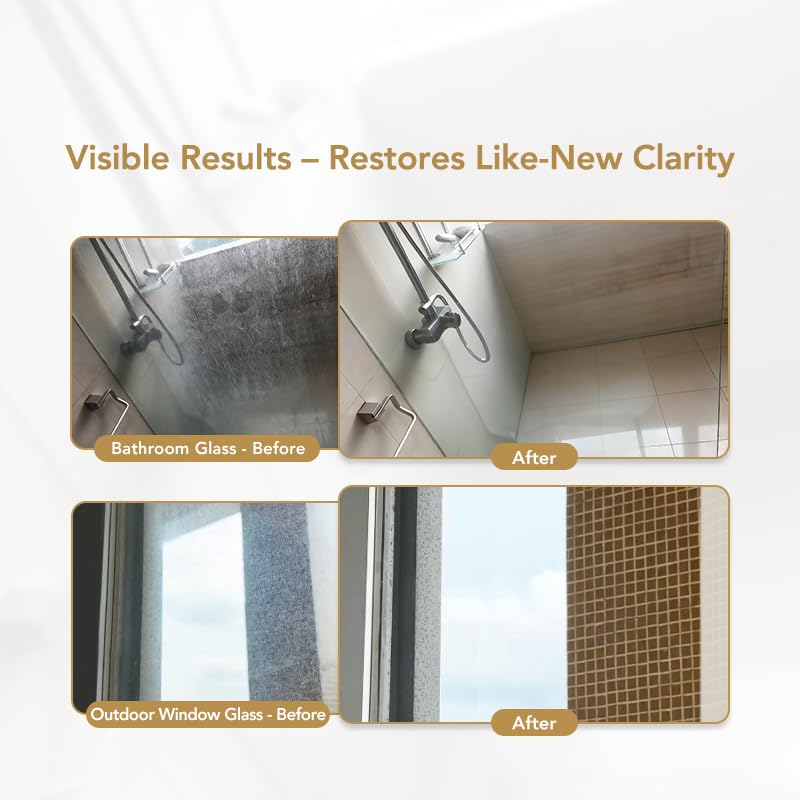 DrDirt Limescale Eraser for Glass, Professional Hard Water Stain Remover Tool for Windows, Shower Screens and Mirrors, Non-Chemical Abrasive Cleaning Block