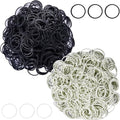 AMUU rubber bands small Mini Elastic Bands 1200pcs for Office Supplies School Home - color: Black,White-1200Pcs