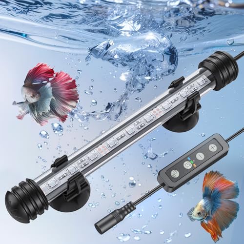 Pawfly 1.8 W Aquarium LED Light 7.5 Inch Underwater Fish Tank Light with Timer Auto On/Off Fish Tank Background Lights with 8 Lighting Modes Submersible Multi-Colored Tube Lights for Decoration - color: PRO (Timing Function), size: 7.5 Inch