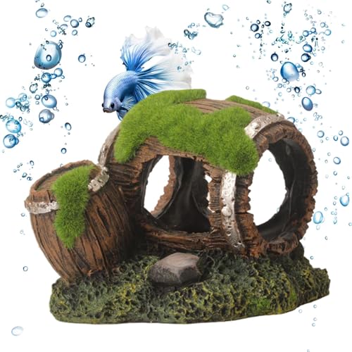Decorative Shrimp Cave, Aquarium Corner Accessory, Tank with Rock Feature, Strong Resin Fish Shelter, Stylish Terrarium Decor with Natural Look, Freshwater Habitat Tool for Catfish and Axolotl - color: Small