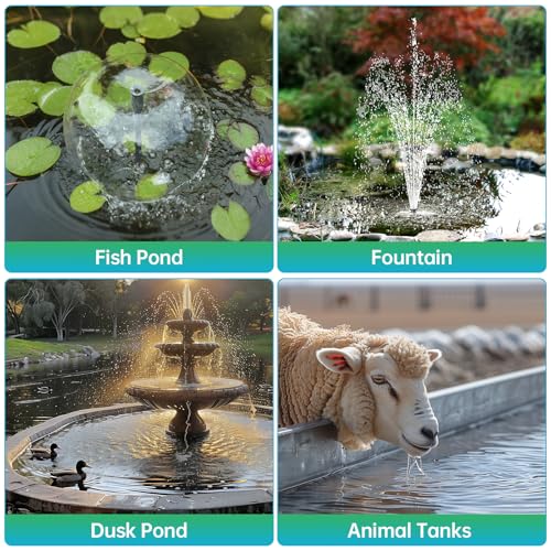 Antfraer 40W Solar Pond Filter with Water Pump, Pond Filter Box with Pond Filter Box, Pond Pump with 6.6ft Clear Tubing for Outdoor Pond Waterfall Garden Fountain Water Feature - size: 40W