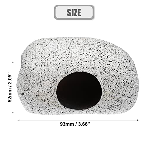 Aquarium Decorations Hideaway Rock Cave, Ceramic Fish Tank Decoration Stone for Aquatic Pets to Breed Rest, Gray 3.66x2.60x2.05 Inches