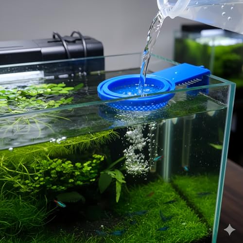 Aquarium Water Change Diffuser, Spill-Free Tool for Rimless & Rimmed Fish Tanks, Protects Substrate & Plants, Safe for Fish and Shrimp (Large) - size: Large