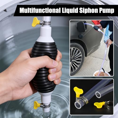 2Pcs Multifunction Liquid Sucker Pump, Hand Fuel Transfer Pump, High Flow Gas Siphon Pump, Portable Siphon Pump For Gasoline Diesel And Other Liquid Water, With 3.2ft Hose