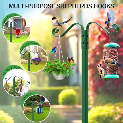 Garden Hose Holder - Upgraded Water Hose Holders for Outside with 5 Spikes & 2 Shepherds Hooks, Freestanding Hose Stand Hose Hanger Hose Storage Hose Reel Rack for Yard Lawn(Green) - color: Green