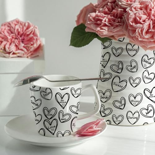 SUPERDANT 4PCS Heart Shape Underglaze Paper Transfer Love Joy Text Transfer Papers for Clay Ceramic Porcelain Under Glaze Transfers for Pottery Enamel Decals Black Underglaze Decal Handcrafted Gifts - style: Little Heart Pattern