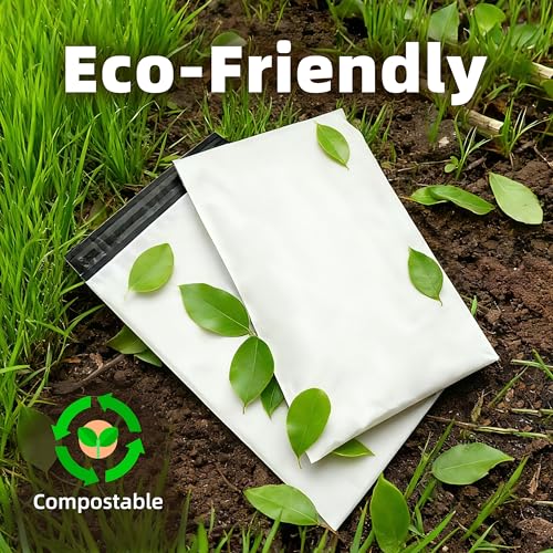 100pcs Poly Mailers 10x13 for Ecommerce Shipping,Online Retail Packaging,Business Mailing,PE Tear Resistant Waterproof Adhesive Self Seal Bag Envelopes,Clothing Package,Large,White - color: White, size: 10" x 13"100pcs