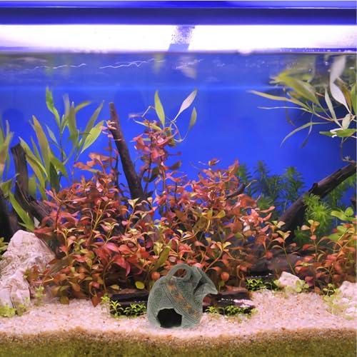 TEHAUX Fish Tank Resin Ornaments Fish Tank Hideout Landscaping Hiding Cave Aquarium Simulation Vase Shelter Hideout
