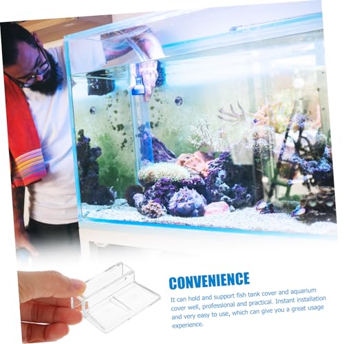 Happyyami 4pcs Sturdy Acrylic Aquarium Cover Holders Fish Tank Lid Support Bracket for Heat Preservation Aquatic Environments