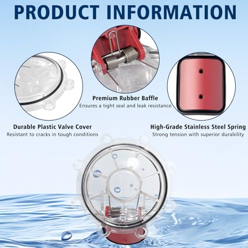 2 Pack 7056 Pool Check Valve Cover with Flapper Assembly Replacement for Jandy 7235 7236 7305 7511 7512, Check Valve Flapper Rebuild Kit Compatible with Zodiac Jandy Spring Check Valve (2 Pack/Set)
