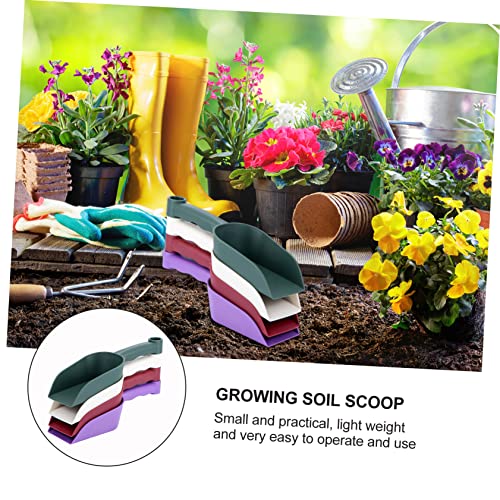 SUPVOX 4pcs Plastic Soil Scoop Lightweight Gardening Shovel for Use for Potting Soil Fertilizer Cat Litter and Bird Feeders Wine