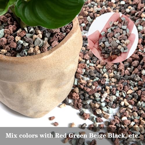 5lb Natural Dark Mixed Color Silica Gravel Pebbles, 1/5 inch Decorative Stones for Succulents, Pebbles for Vases,Plants Rocks, Aquarium Silica Gravel, Top Dressing, Outdoor Decorative Rocks - color: Lava, size: 5LB