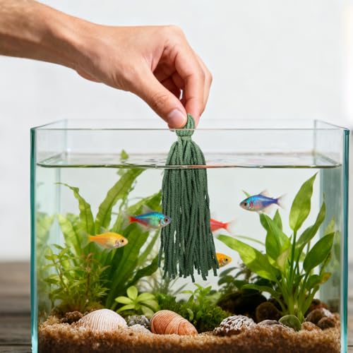 Homoyoyo 10pcs Spawning Mops, Aquarium Breeding Spawning Fish, Floating Hiding Grass for Fish and Shrimp Egg Laying, Aquarium Tank Decorative Breeding Accessories Daphnia Eggs Shrimp Tank Accessories