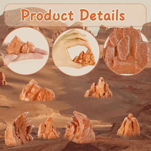 Warmtree 10 Pcs Simulation Rockery Diorama Rocks Stone for Diorama Supplies Miniature Terrain Fairy Garden Zen Garden Accessories Terrarium Decor Tank Aquarium Decoration (Brown) - color: Brown