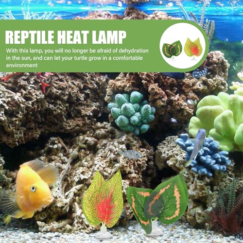 GALPADA 2pcs Reptile Terrarium Simulated Plant Leaves Set Purple Perilla Leaf and Apple Aquarium Decorations for Fish Tank and Reptile Habitat Landscaping