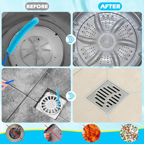 Dryer Vent Cleaner Brush, Lint Remover&Drain Snake for Trap Filter Cleaning | Flexible Long Cleaning Brush for Dryer Vent Lint Removal, Drain Snake Unclogger and Trap Filter Deep Cleaner Kit