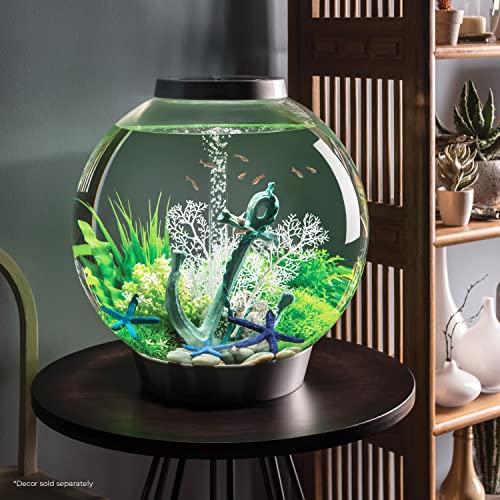 biOrb Classic 60 Acrylic 16-Gallon Aquarium with White LED Lights Modern Tank for Tabletop Display, Black - color: Black, size: 16 Gallon, style: LED Lighting