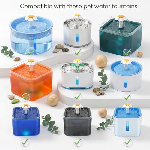 24 Pcs Black Pet Fountain Filter Sponges, U Shape Replacement Foam Pre-Filters Sponge for Cat Dog Water Dispenser Universal Pump Protector