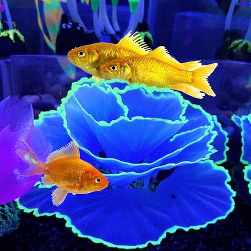 Besimple Artificial Coral Ornament Glowing Effect Resin Aquarium Plants Coral Aquarium Fish Tank Decorations(Blue) - color: Blue