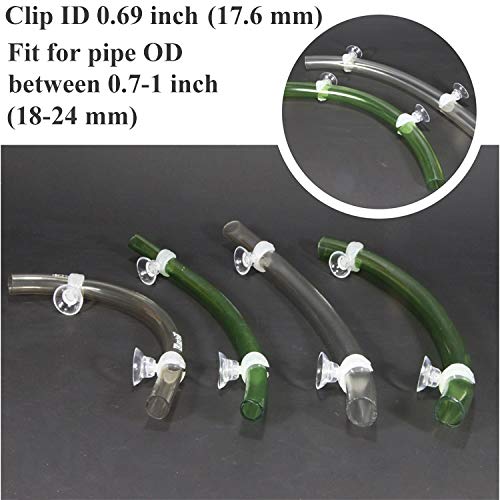 Aquarium Heater Clip Holder Aquarium Tube Clip Suction Cup Clip, 4 Pieces (Clip Inner diam:0.69")