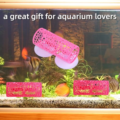 RUIAN Betta Hideout Pink Fish Tank Decor Betta Fish Hideout Betta Hammock for Small Tank，2Pcs