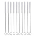 Long Straw Brush Cleaner (10 Pack), Flexible Nylon Tube Cleaning Brushes with 0.4" Bristles, Rust-Proof Stainless Steel Wire Washer for Reusable Tumblers, Sports Bottles & Pipes (10 Inch) - color: White