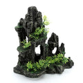 Aquarium Decorations Large Mountain View Stone Ornaments, Fish Tank Decorations Extra Large and Tall Aquarium Decor for Fish Tank Hideout Tree House Rock Cave for Small Fish Betta Hideaway Cave