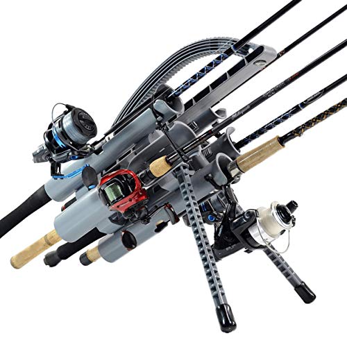 Rod-Runner Fishing Rod Carrier | Pro 5 Portable Rod Rack - color: Gray