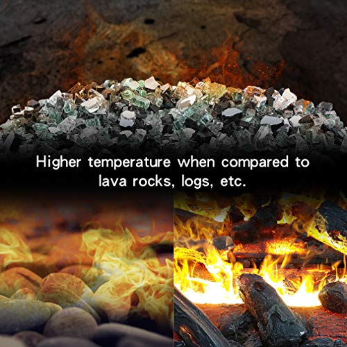 Stanbroil 10-Pound Blended Fire Glass - 1/2 inch Reflective Tempered Fire Glass Blended Onyx Black, Platinum, Light Green Reflective for Indoor and Outdoor Gas Fire Pits and Fireplaces - color: Onyx Black, Platinum, Light Green, size: 1/2"