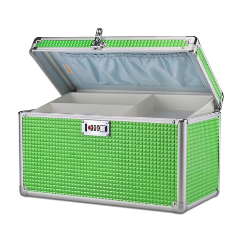 Portable Combination Lock Storage Box with Handle – Multipurpose Locking Case for Home & Outdoor Use, Secure Storage for Accessories, Medicine, Cosmetics, Toys & Tools (Green, Extra Large) - color: Green, size: Extra Large