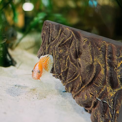 Cabilock Reptile Tank Background Board Turtle Habitat Decorative 3D Aquarium Decorative Waterproof Corrosion-Resistant Bark Texture Panel for Terrarium Fish Tank
