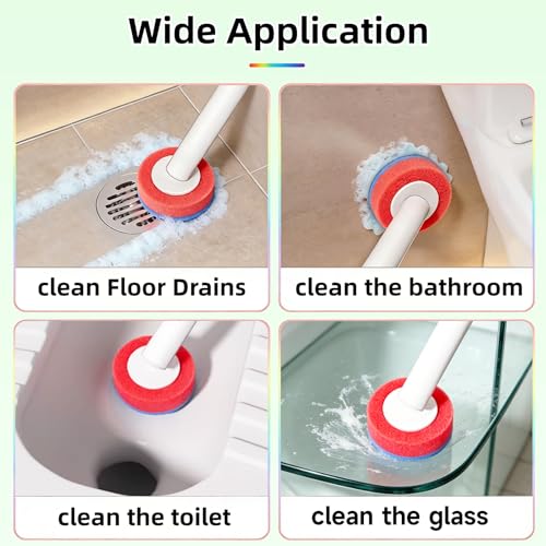 Disposable Toilet Brush and Holder Set with 28 Refills, Wall Mounted Toilet Bowl Cleaner Wand Cleaning System Bathroom Cleaning Supplies (Toilet Brush + 28 Refills)