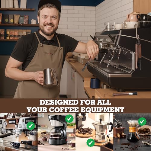 Takavu Coffee Grinder Cleaning Kit – 5pcs Boar Bristle Grinder Brush, Detail Scrub Brush, Steam Wand Brushes & Microfiber Towel for Espresso Machine Coffee Maker Pour Over - color: Kit