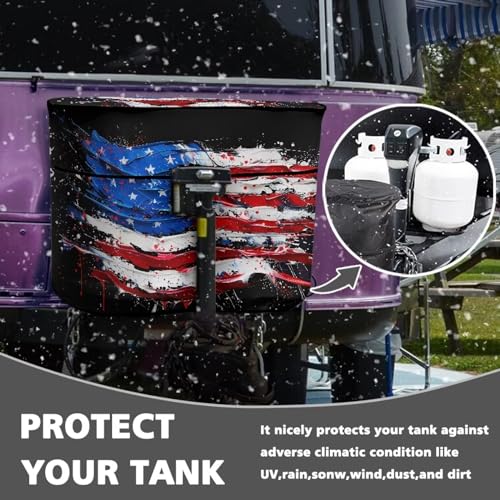 American Flag Polyester Waterproof Cover 20 Pound Double for Camper/RV/Trailer Reliable Zipper Replacement Covers - color: American Flag-5, size: S(20LB)