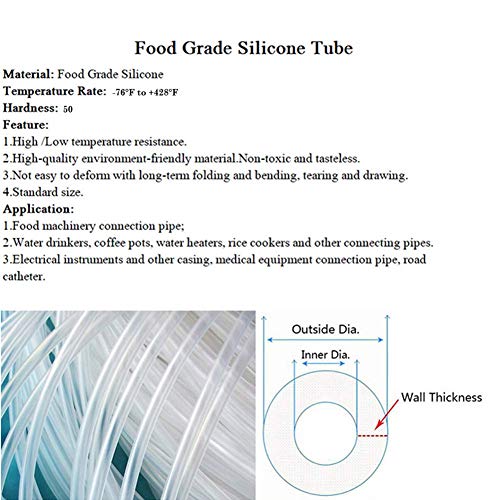 Silicone Tubing 2mm (2/25") ID x 4mm OD Food Grade High-temperature Pure Silicone Hose Tube Clear Pipe for Home Brewing Air and Liquid Transfer (Length 6 Meter- 19.68FT) - size: 2mmx4mm, style: 6M
