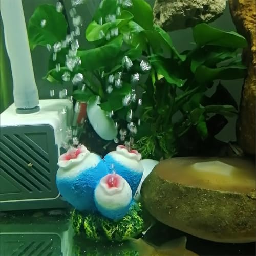 Aquarium Coral Flower Air Bubbler with Air Bubble Stone, Realistic Fish Tank Coral Flower Decor for Increase Oxygen, Cute Air Bubble Maker for Small Big Fish Tank Betta Aquarium (Blue Coral) - color: Blue Coral