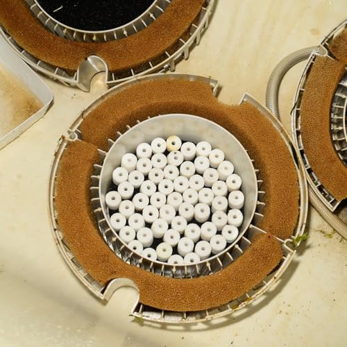 TOPZEA 6 Lb Aquarium Filter Media Ceramic Rings, Premier Bio Filter Medias with Zipper Mesh Bags for Koi Pond, Canister, Fish Tank Filter, Pure White