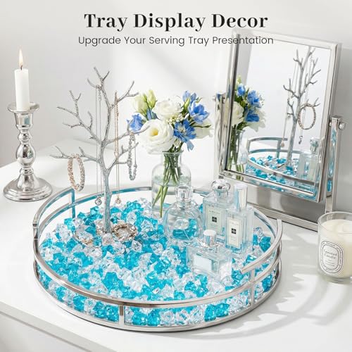 DomeStar 150PCS Fake Ice, Vase Filler Mixed Blue and Clear Fake Ice, Acrylic Crystals Aquarium Rocks Small Stones for Fish Tank Home Table Scatter Decoration - color: Mixed Blue