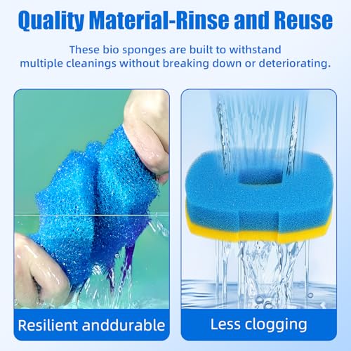 AQUANEAT Replacement Pond Filter Sponge Compatible with Anbull/VIVOHOME 950/1370GPH Pond Filter Pump (4pcs) - size: 4pcs
