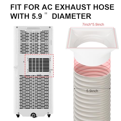 Portable AC Exhaust Hose Coupler 5.9 inch Air Conditioner Unit Vent Tube Connector Portable Air Conditioning Interface Adapter Accessories Parts (AA03) - style: AA03