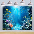 Under The Sea Backdrop 10x8ft Underwater World Ocean Seabed Photo Background Mermaid Backdrop for Girls Birthday Party Tropical Fish Coral Deep Sea Background Undersea Party Banner Decorations