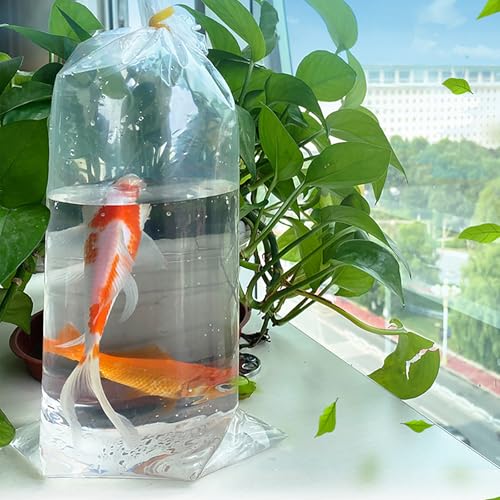 20Pcs Fish Shipping Bags for Live Fish Transport, Leak-Proof Oxygen Pouch, 40X65Cm Flat Angle Plastic Packaging Bags for Aquarium and Goldfish Packing