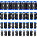 Honoson 40 Pieces Straight Push Connectors, Push To Connect Fittings Quick Release Pneumatic Connectors Air Line Fittings Connect Air Hose Fittings, 2 Way