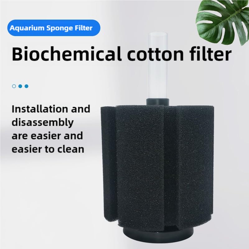 Aquarium Sponge Filter Fish Tank bio Biochemical Betta Shrimp Nano Filter with Airline Tubing (S up to 7Gal 2 Pcs)